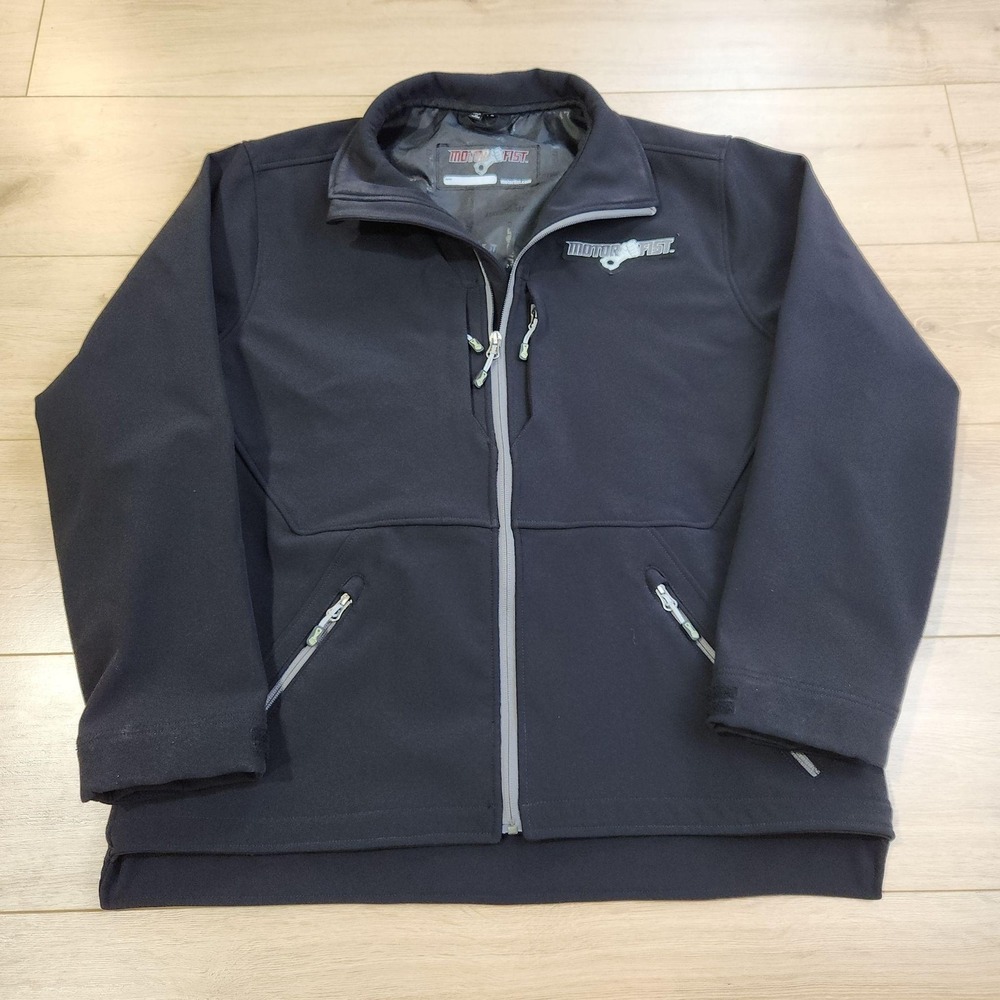 Motorfist Hell Roaring Canyon Jacket Mens Large Black Softshell Windbreaker